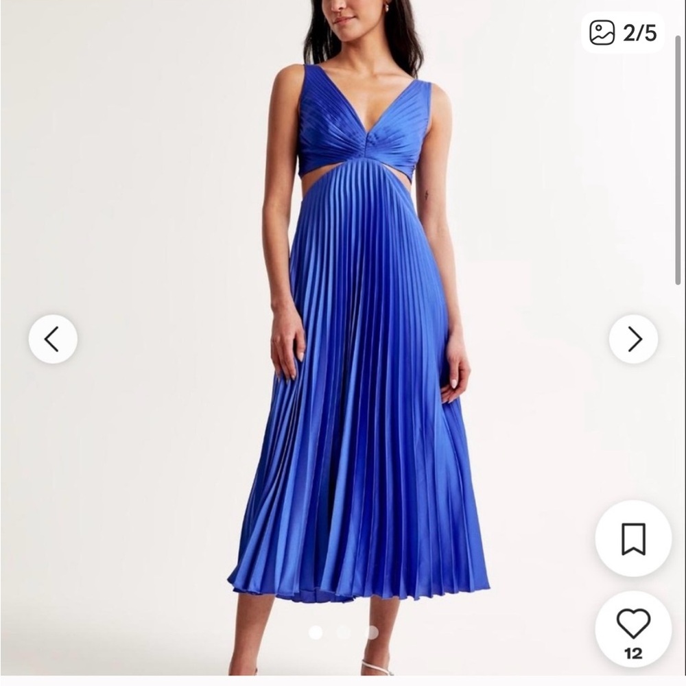 Abercrombie & Fitch Royal Blue Pleated A-Line Dress